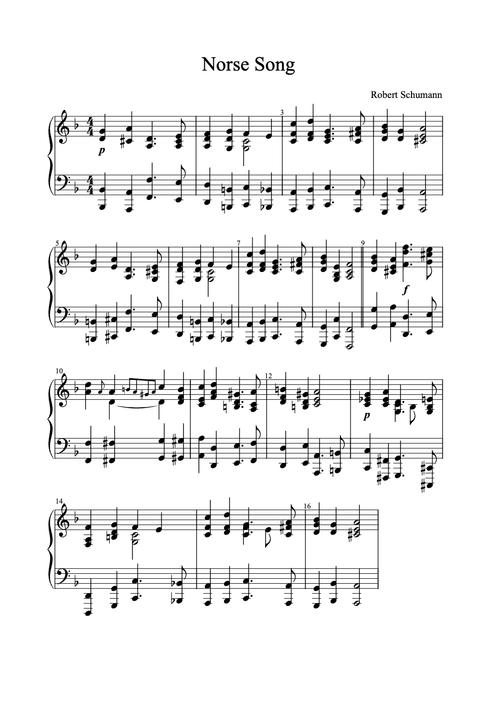 Sheet music preview for Norse Song