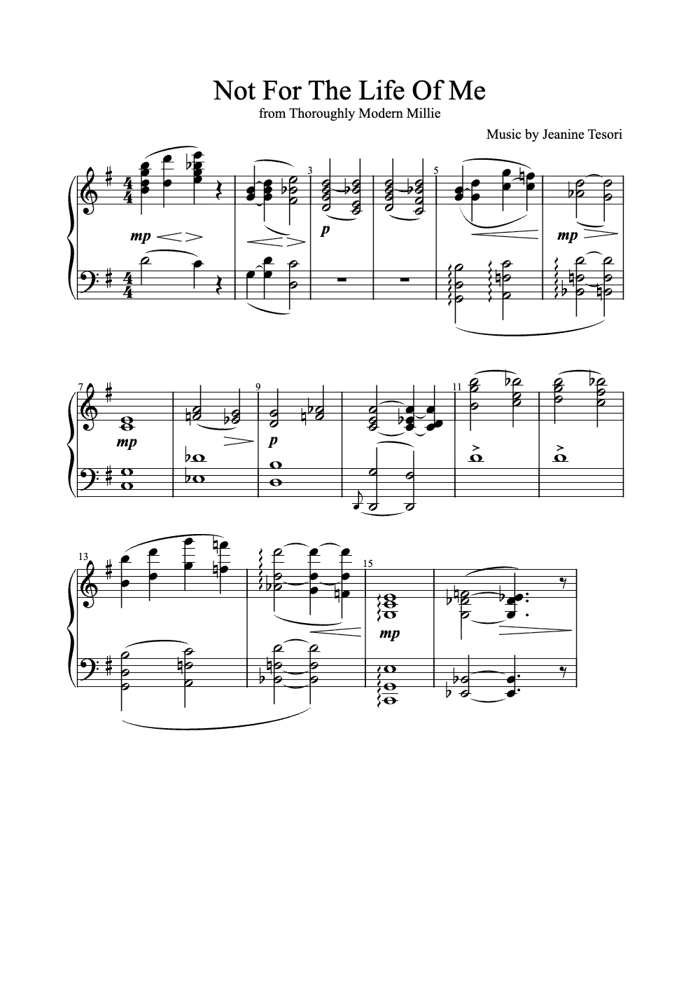 Sheet music preview for Not for the Life of Me