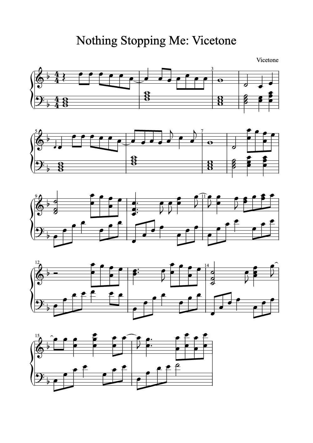 Sheet music preview for Nothing Stopping Me