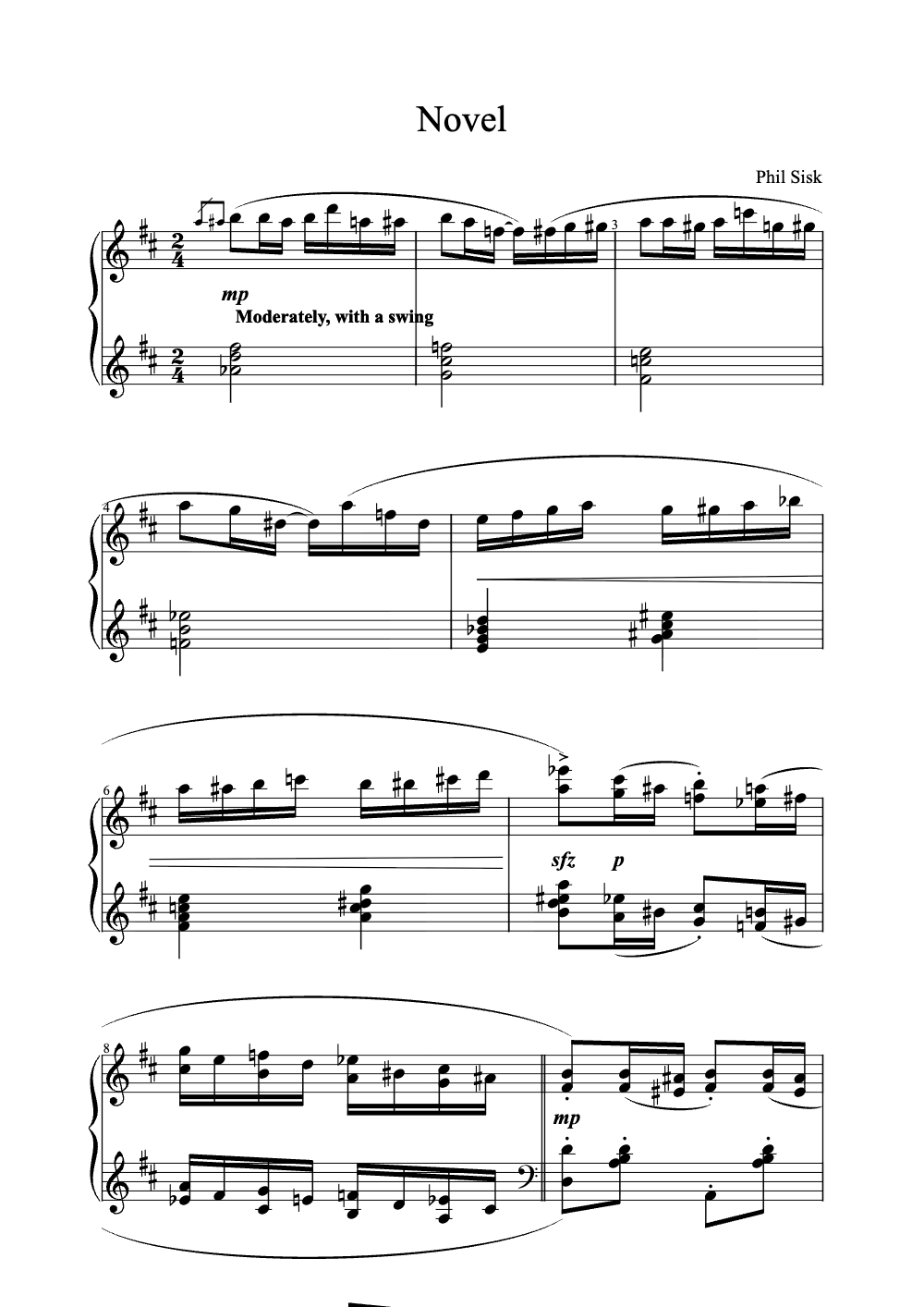 Sheet music preview for Novel