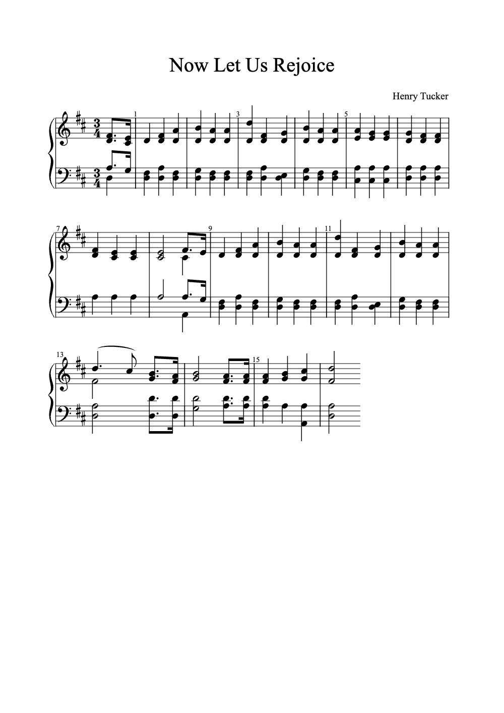 Sheet music preview for Now Let Us Rejoice
