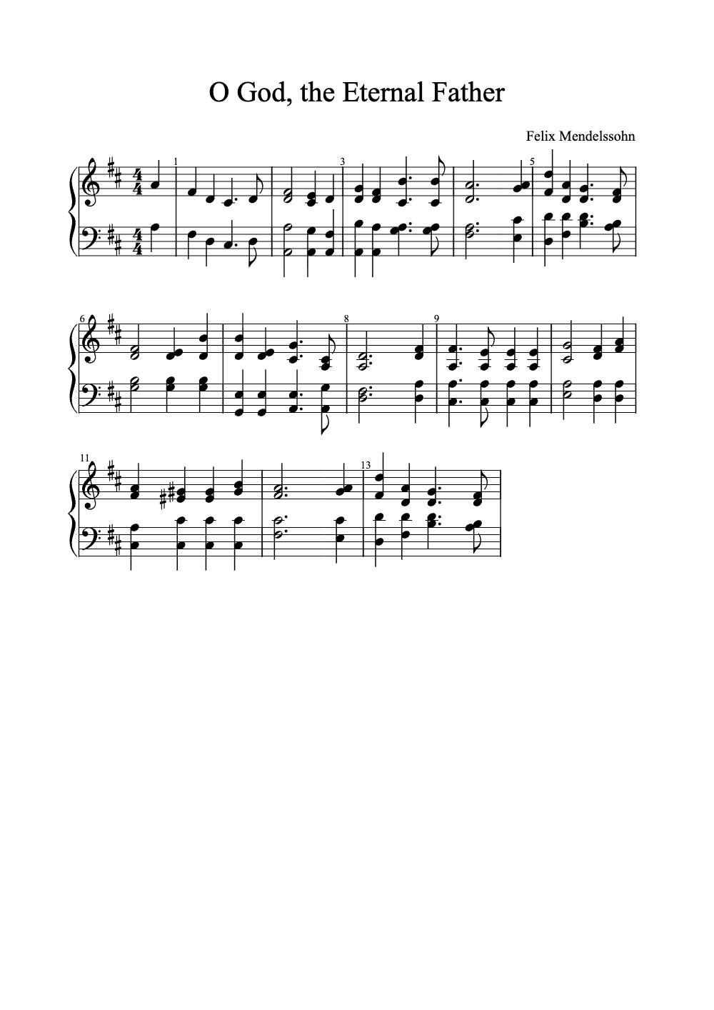Sheet music preview for O God, the Eternal Father