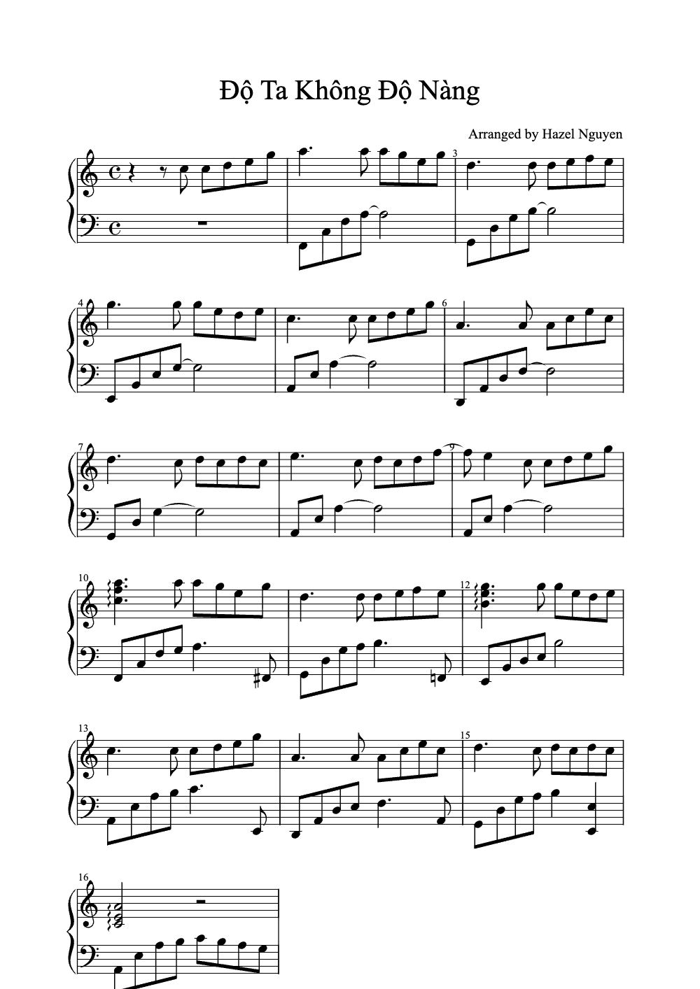 Sheet music preview for Độ Ta Không Độ Nàng