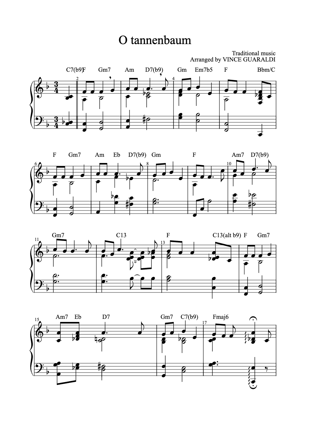 Sheet music preview for O Tannenbaum
