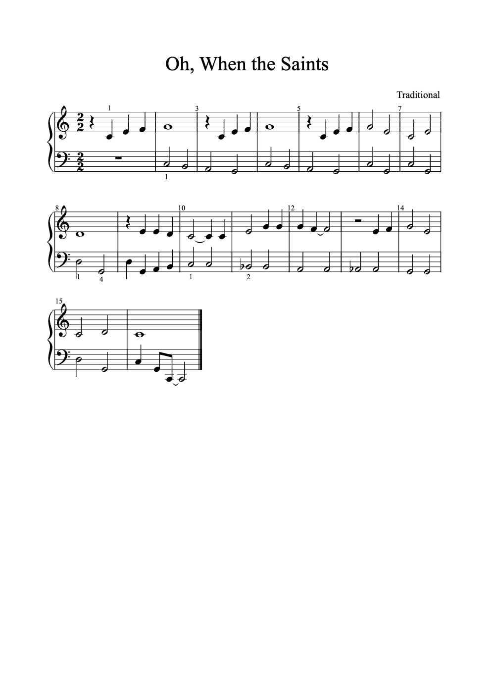 Sheet music preview for Oh, When the Saints