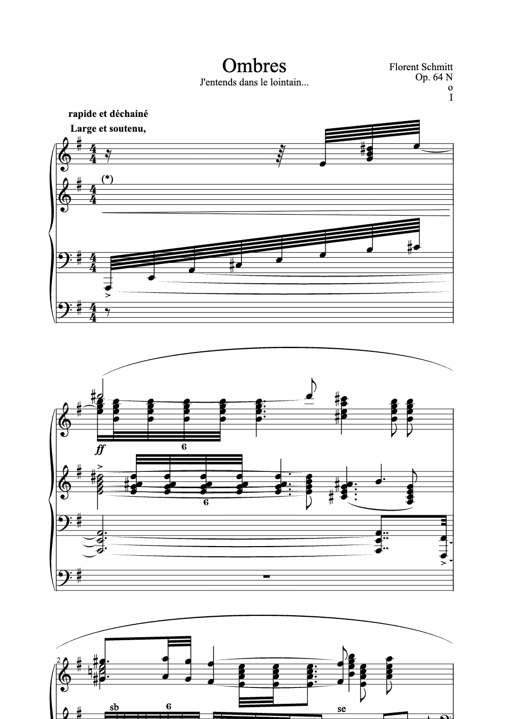 Sheet music preview for Ombres
