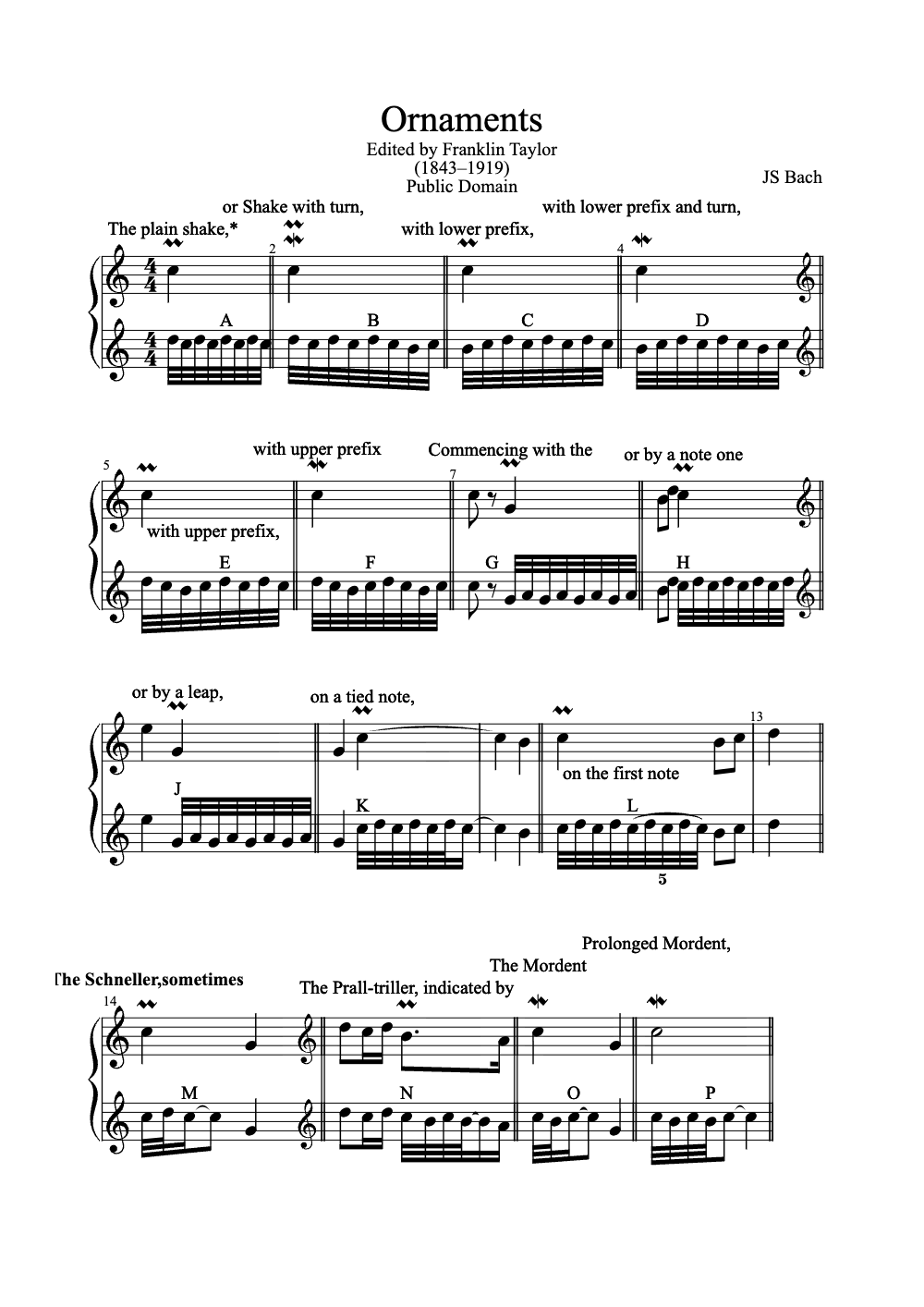 Sheet music preview for Ornaments