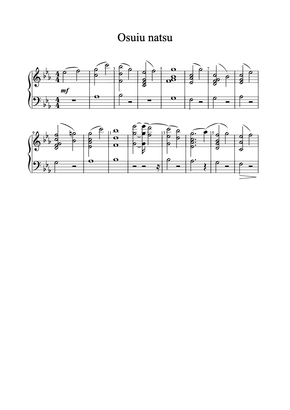 Sheet music preview for Osu! Natsu