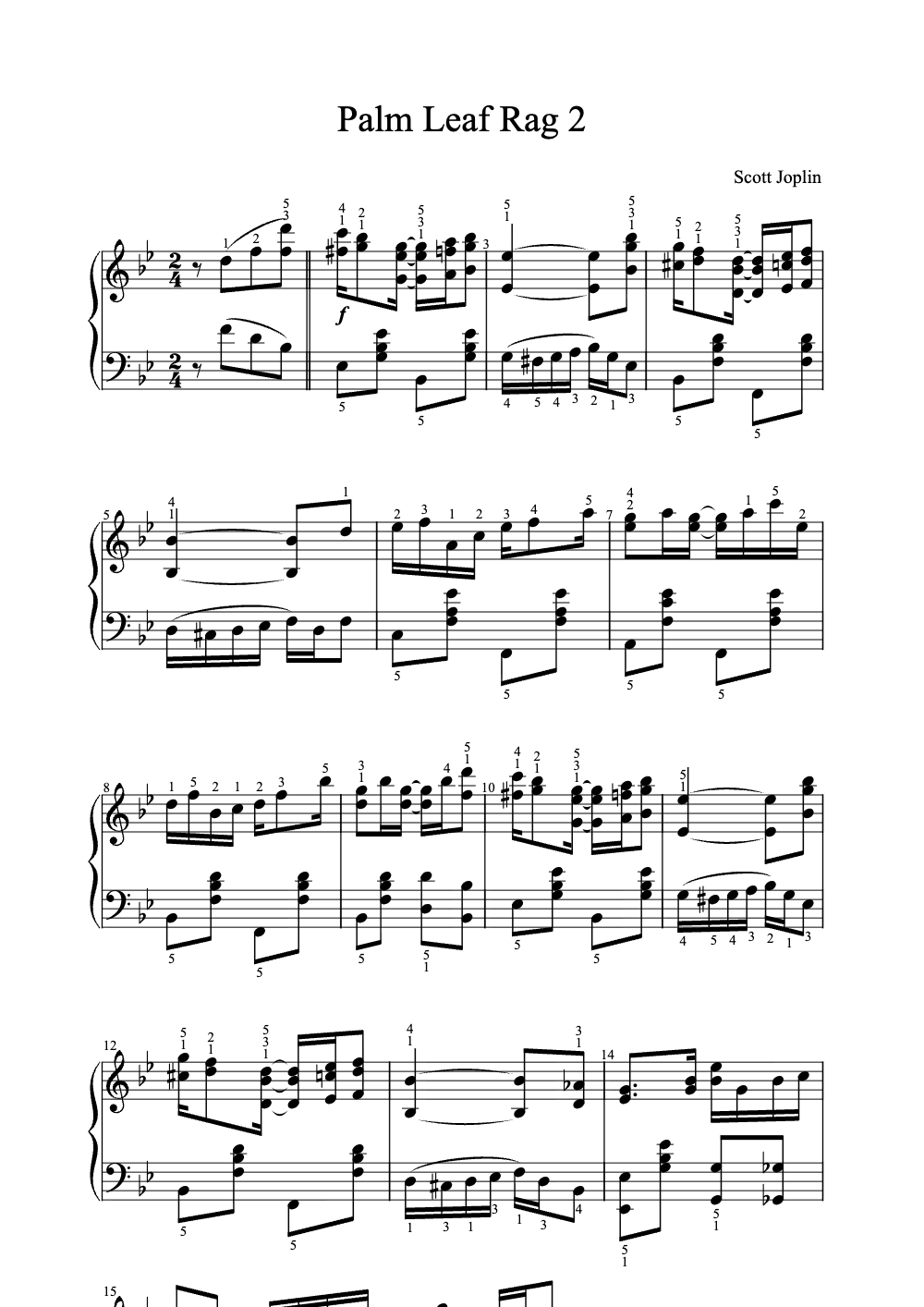 Sheet music preview for Palm Leaf Rag