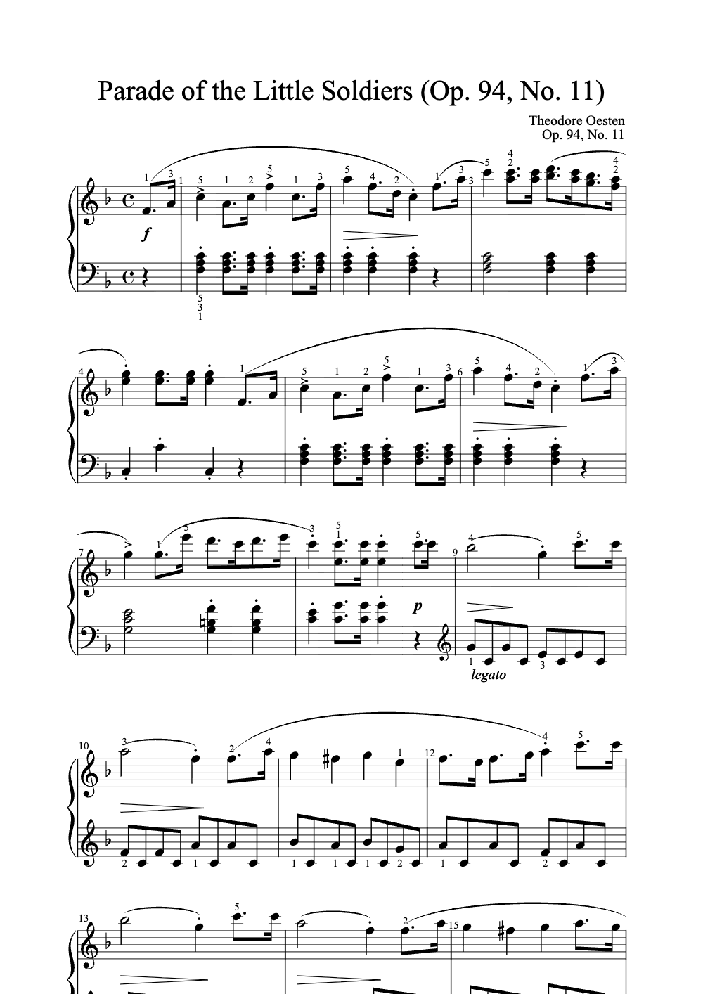 Sheet music preview for Parade of the Little Soldiers