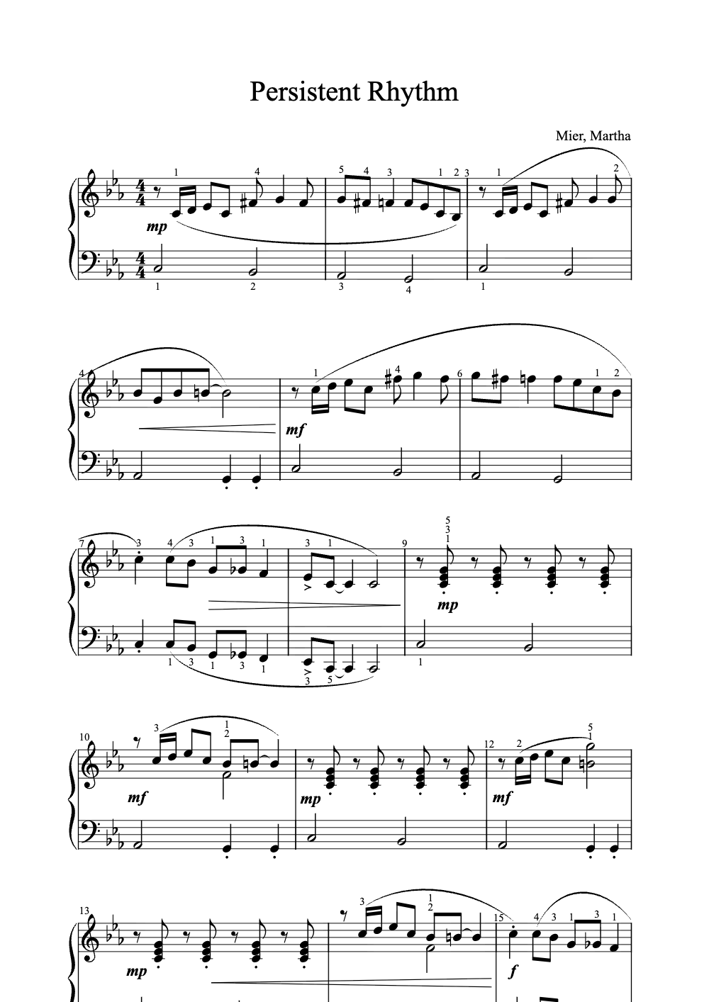 Sheet music preview for Persistent Rhythm