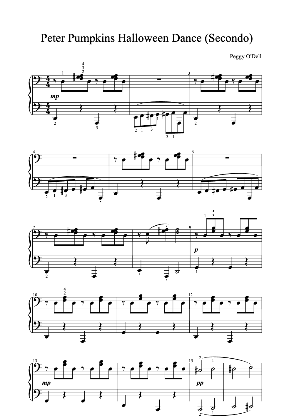 Sheet music preview for Peter Pumpkins Halloween Dance
