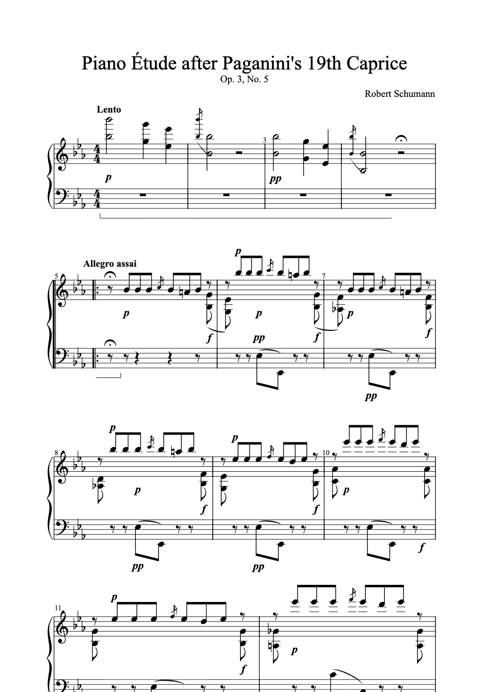 Sheet music preview for Piano Étude After Paganini's 19th Caprice