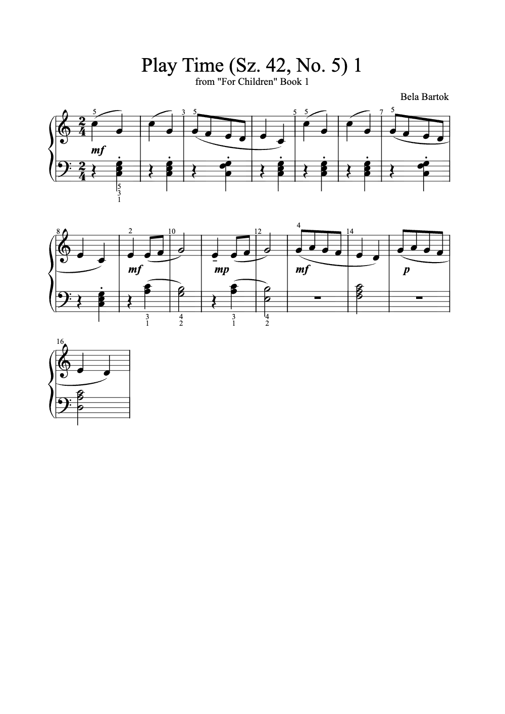 Sheet music preview for Play Time