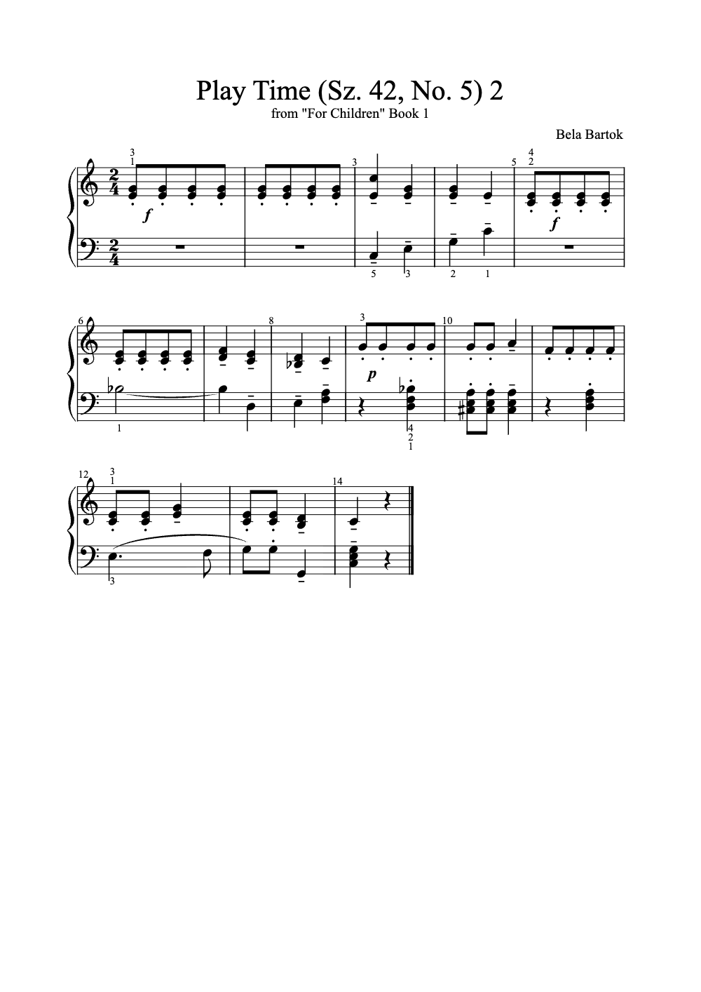 Sheet music preview for Play Time