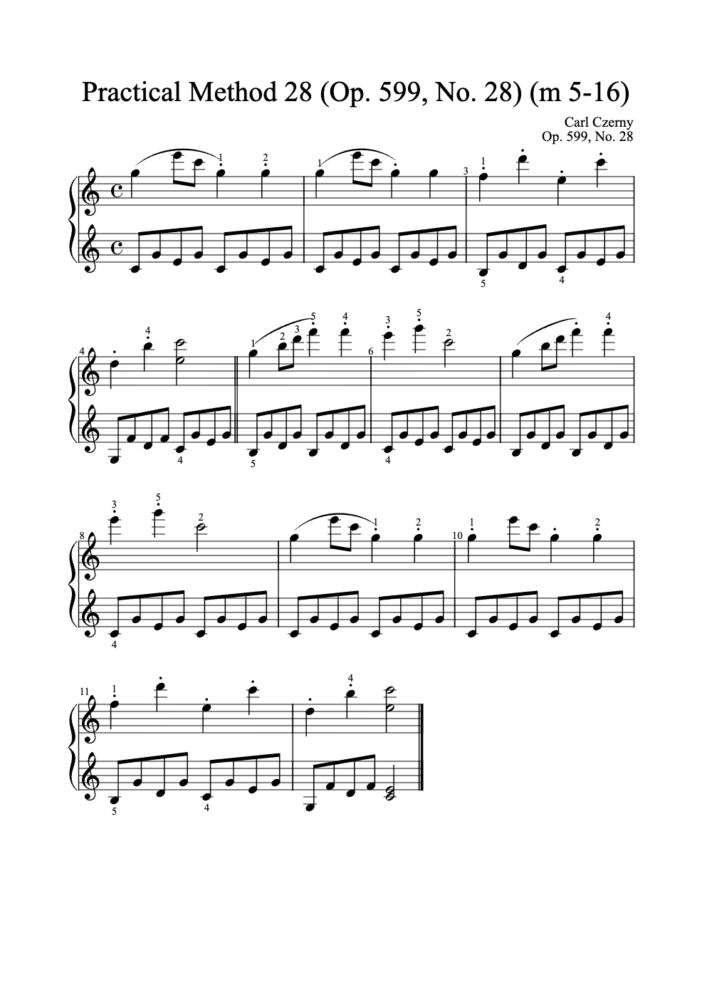 Sheet music preview for Practical Method 28
