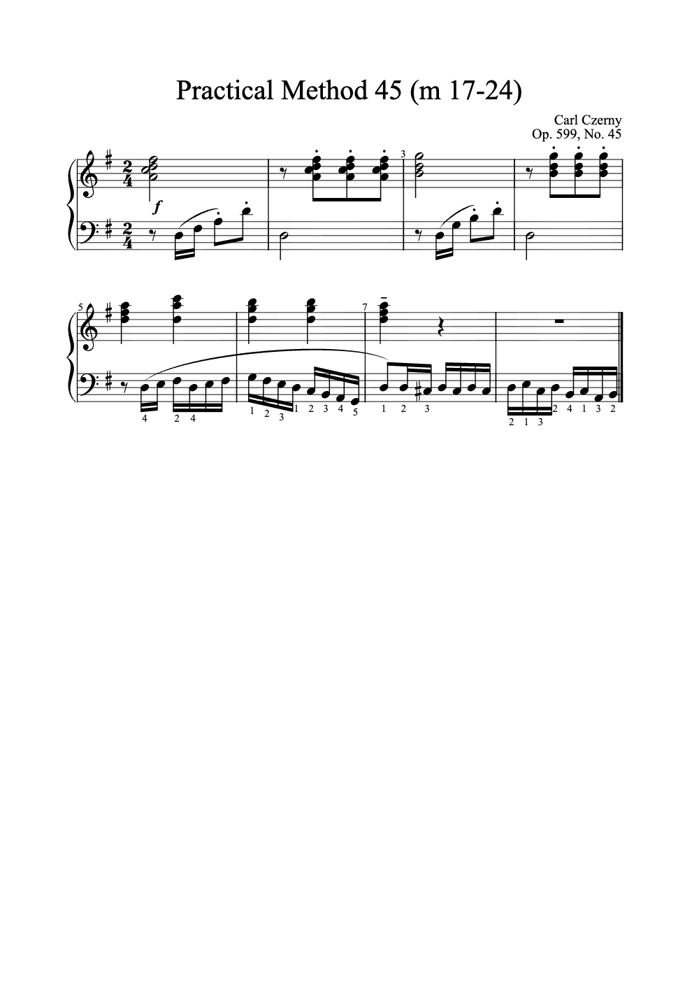 Sheet music preview for Practical Method 45