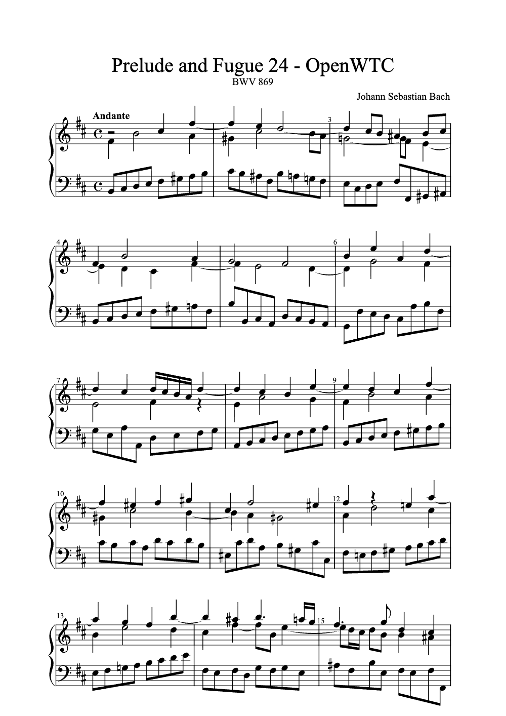 Sheet music preview for Prelude and Fugue 24