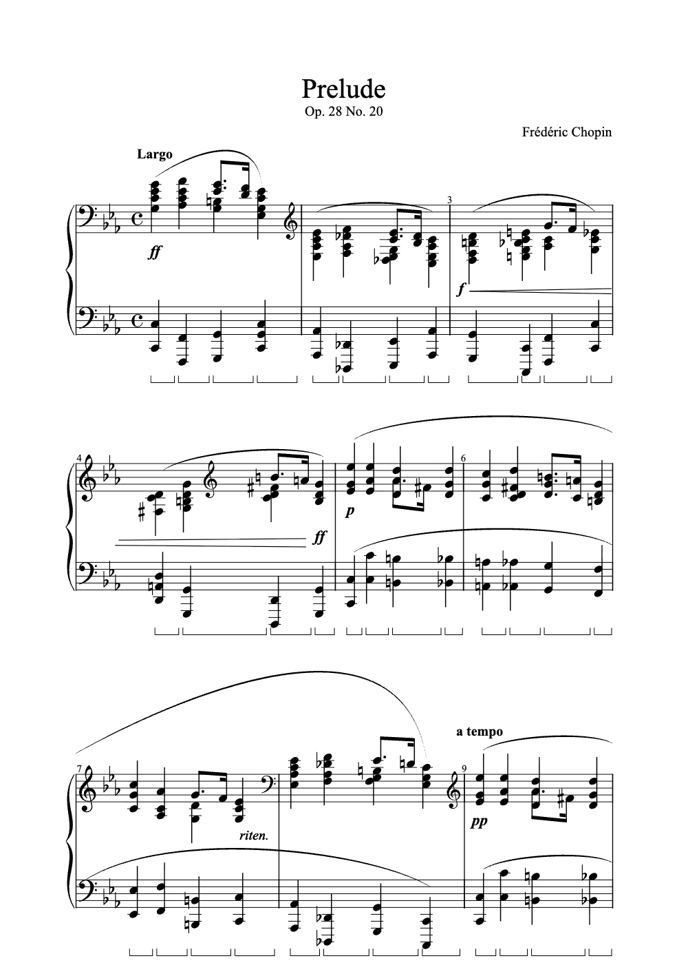 Sheet music preview for Prelude