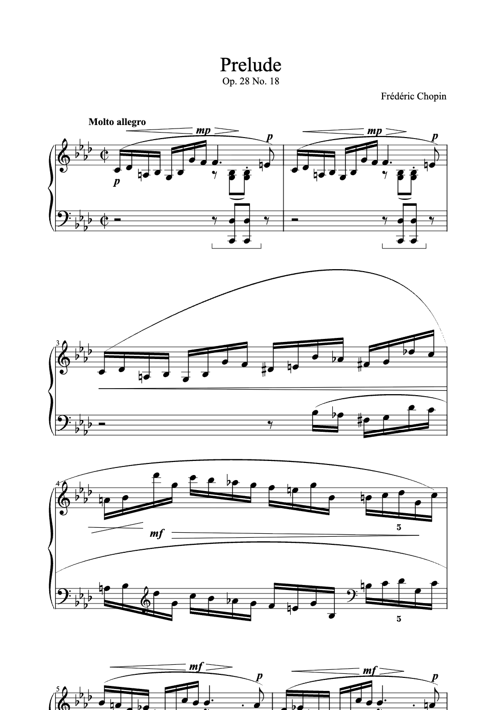 Sheet music preview for Prelude