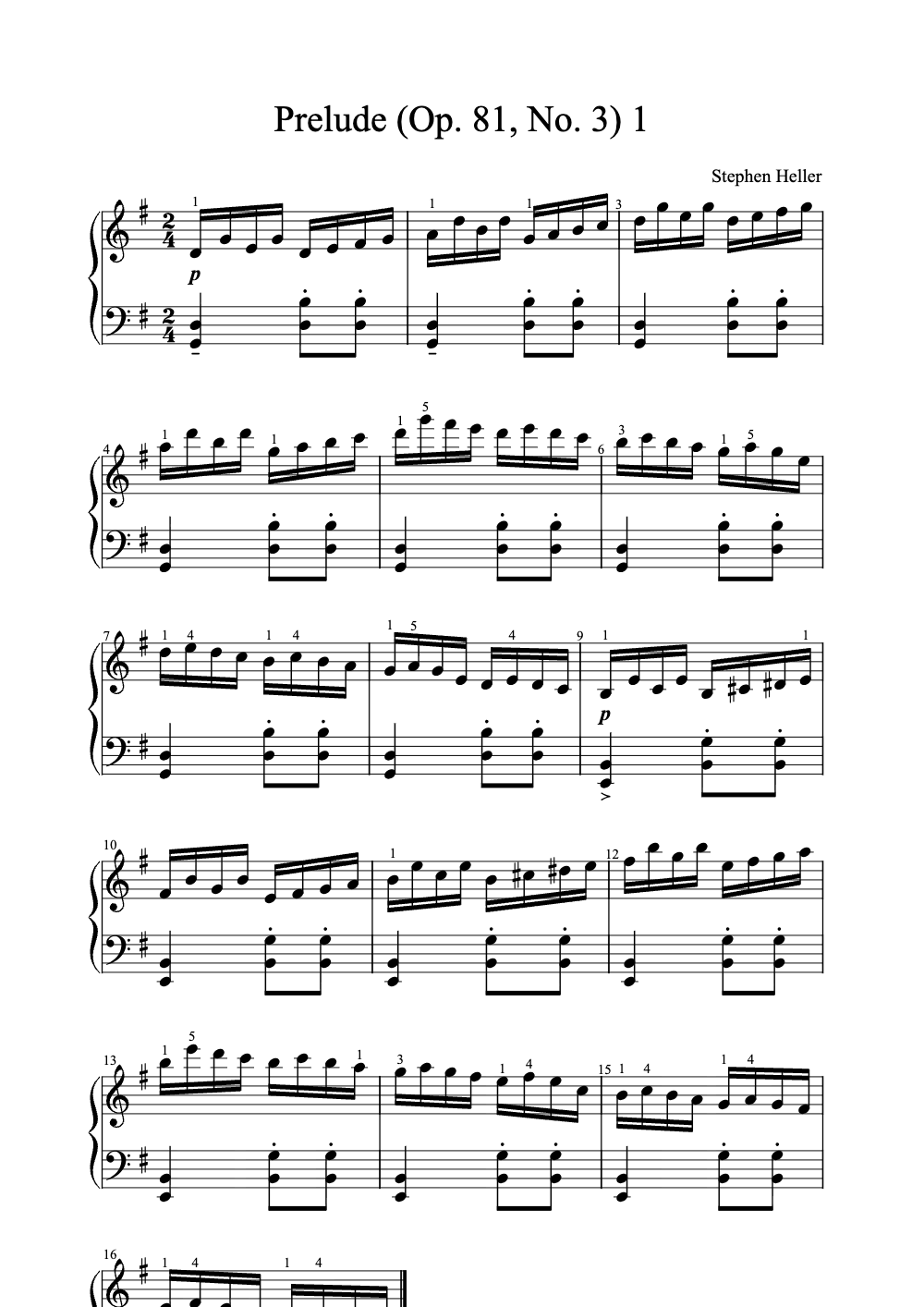 Sheet music preview for Prelude (Op. 81, No. 3)