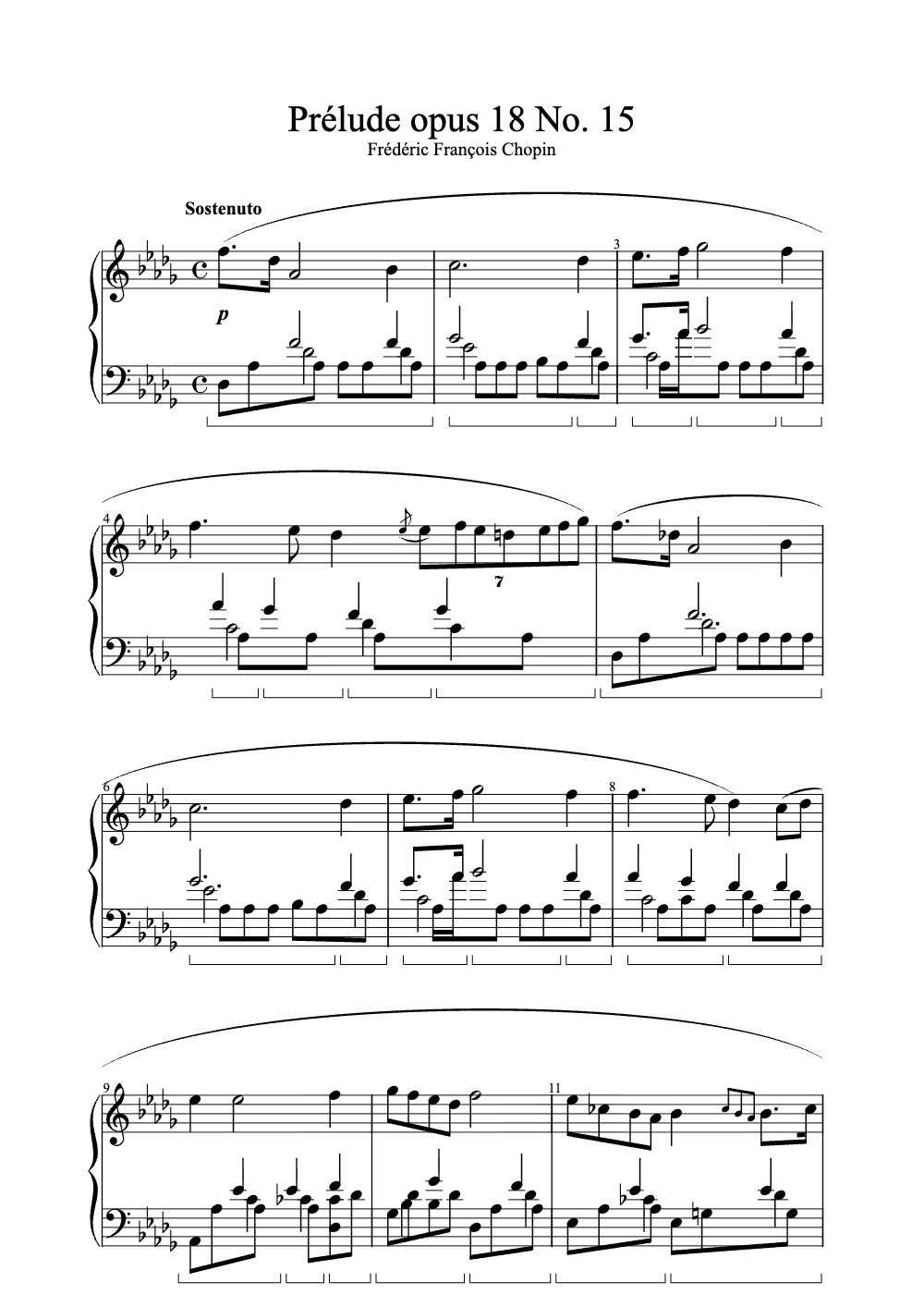 Sheet music preview for Prélude Op. 18 No. 15