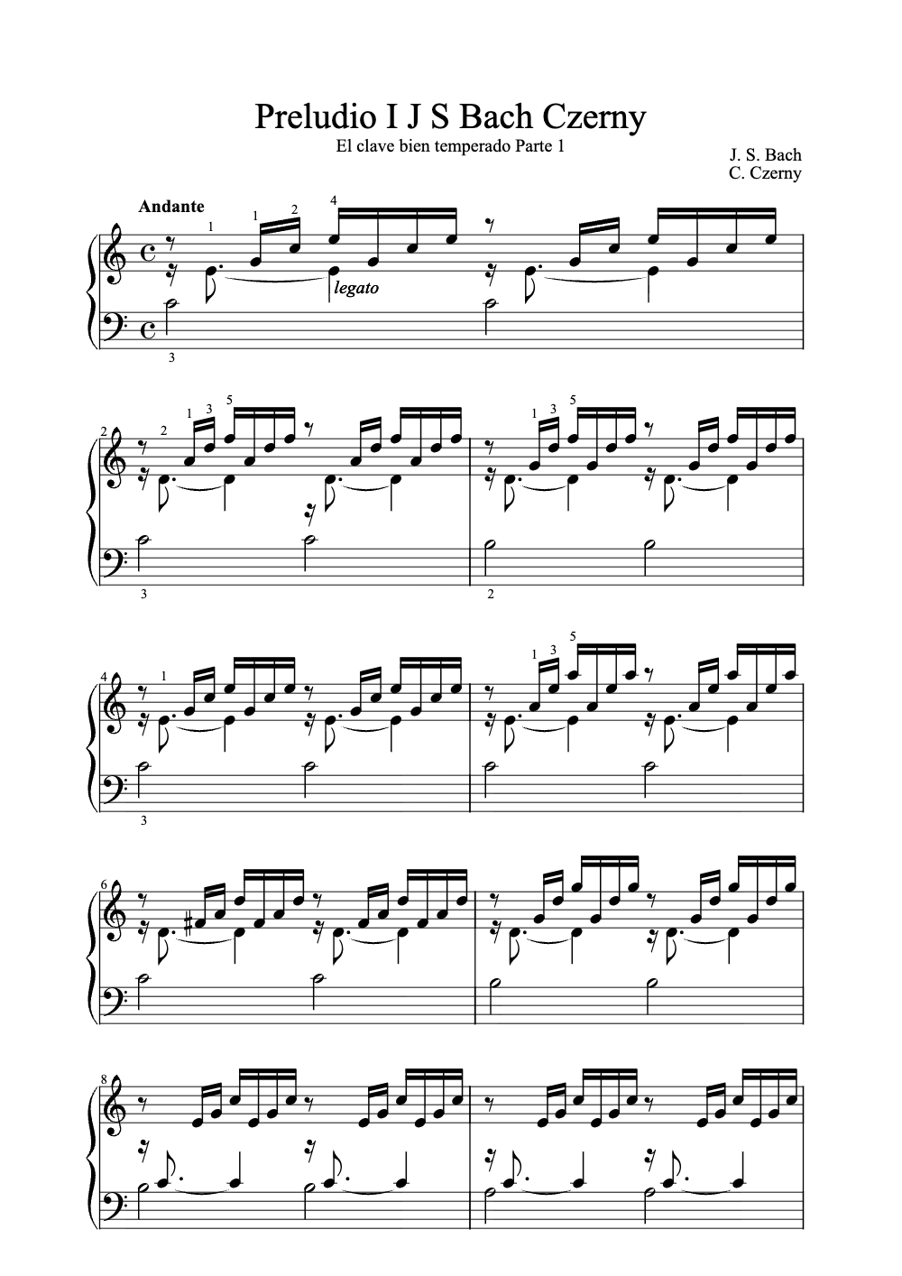 Sheet music preview for Preludio I