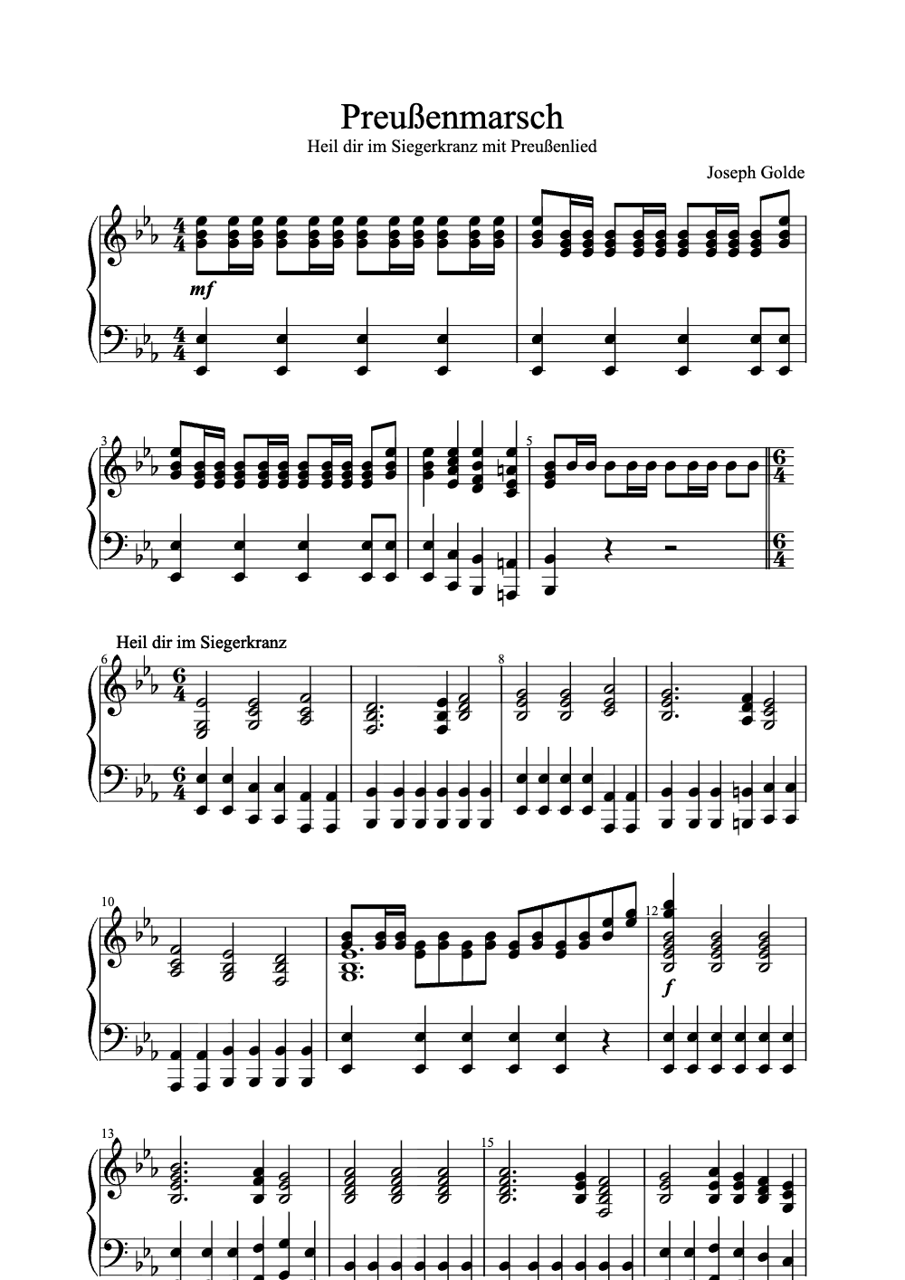 Sheet music preview for Preußenmarsch