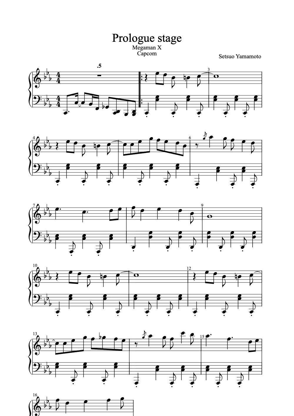 Sheet music preview for Prologue Stage