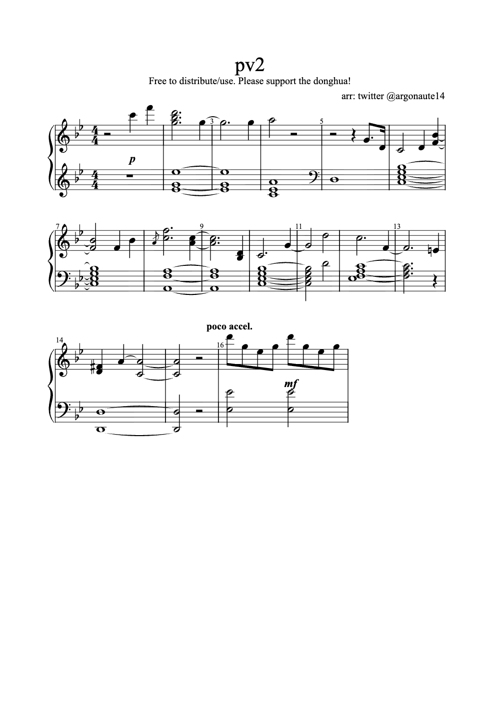 Sheet music preview for pv2