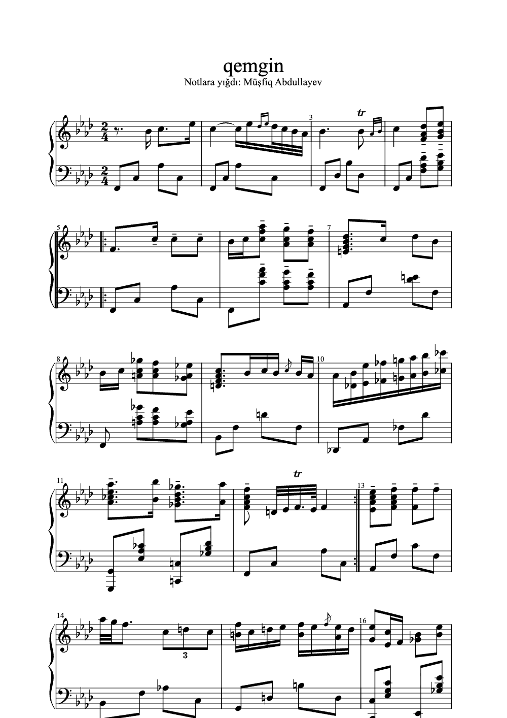 Sheet music preview for qemgin