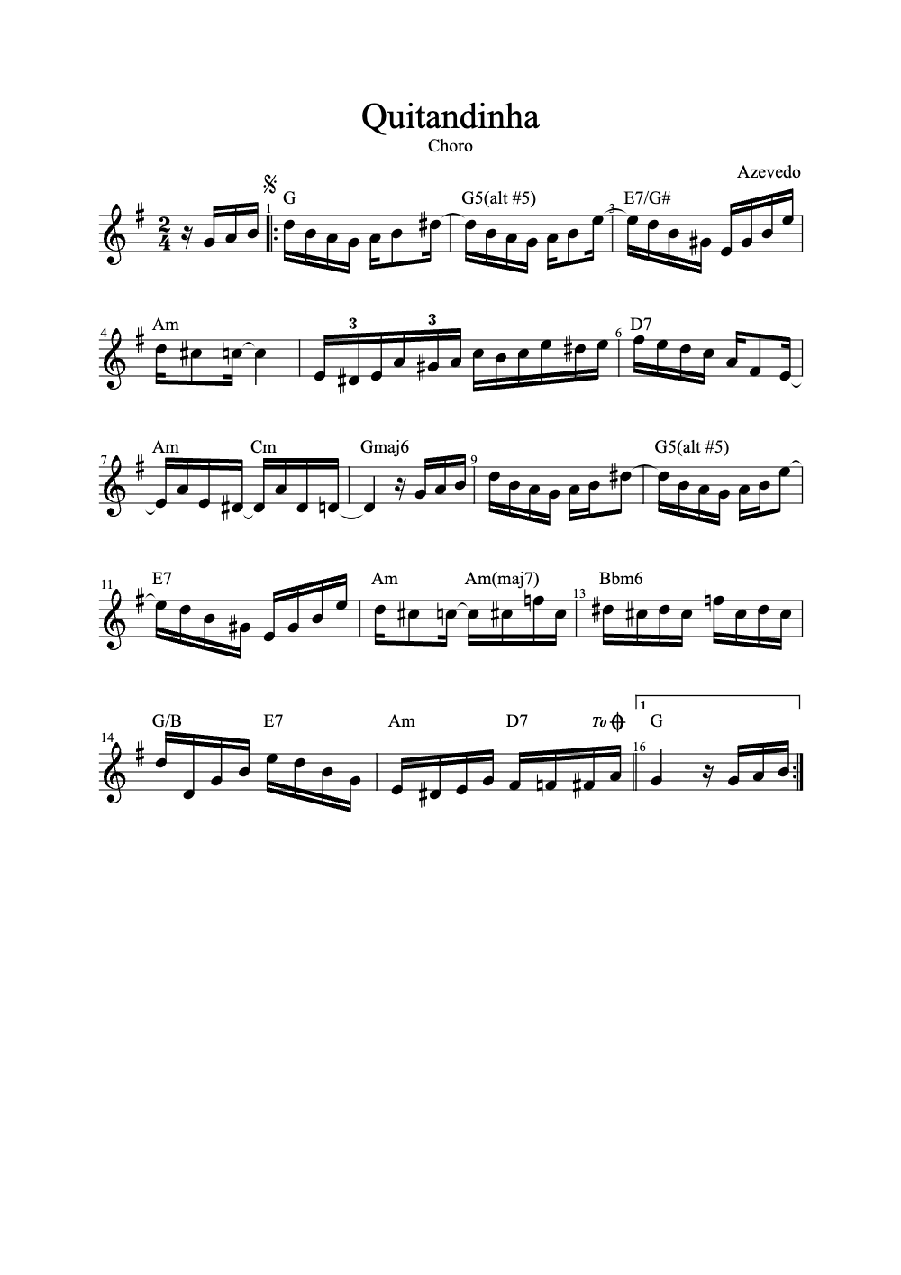 Sheet music preview for Quitandinha