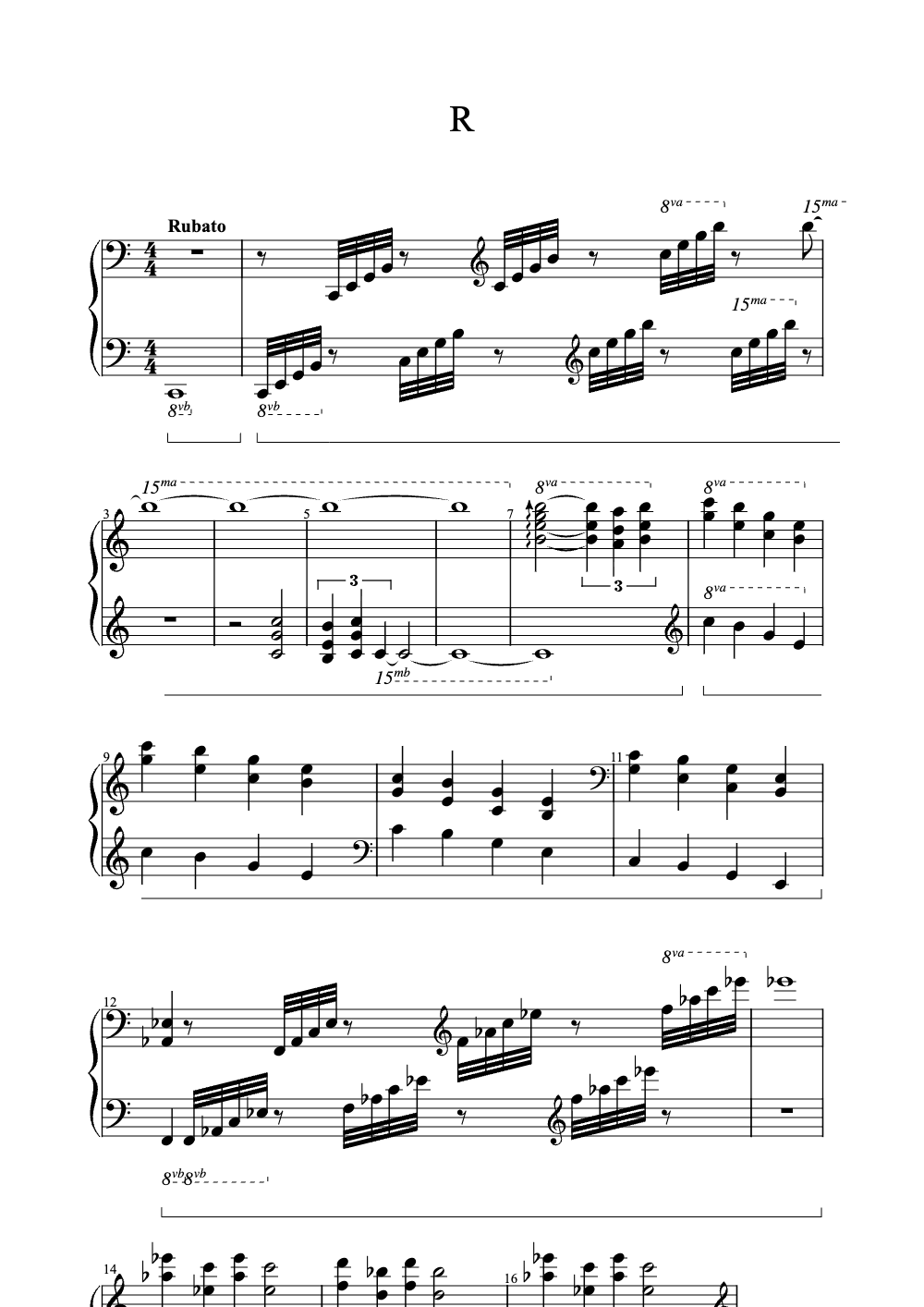 Sheet music preview for R