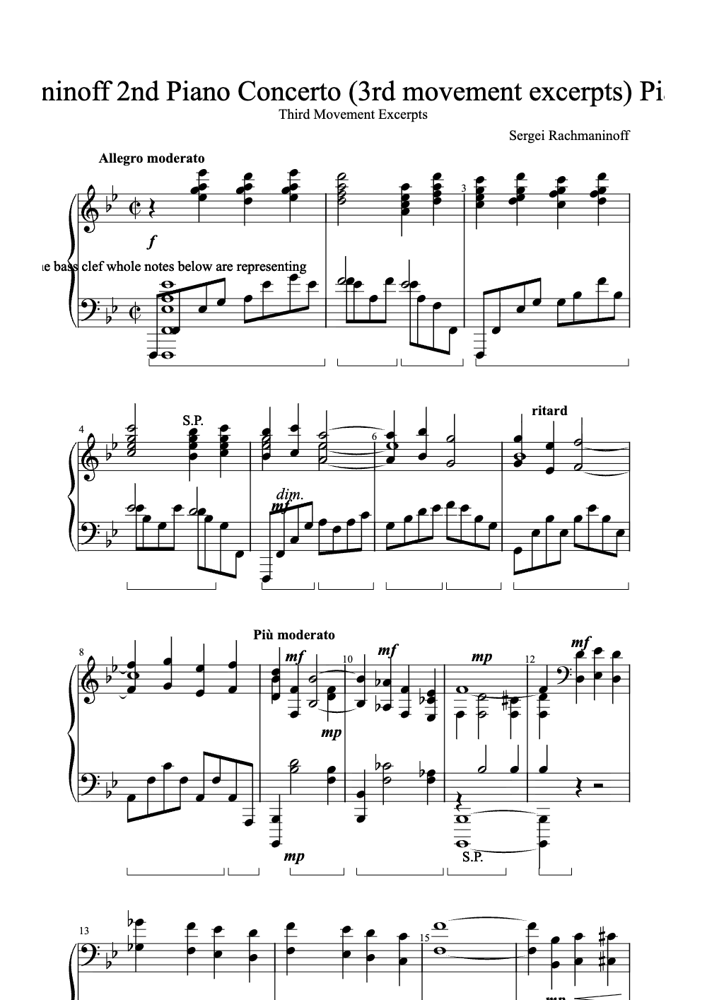 Sheet music preview for Rachmaninoff 2nd Piano Concerto (3rd Movement Excerpts)