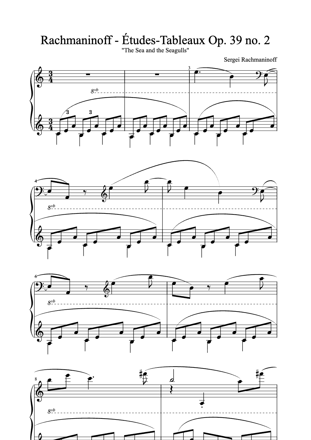 Sheet music preview for Études-Tableaux Op. 39 No. 2