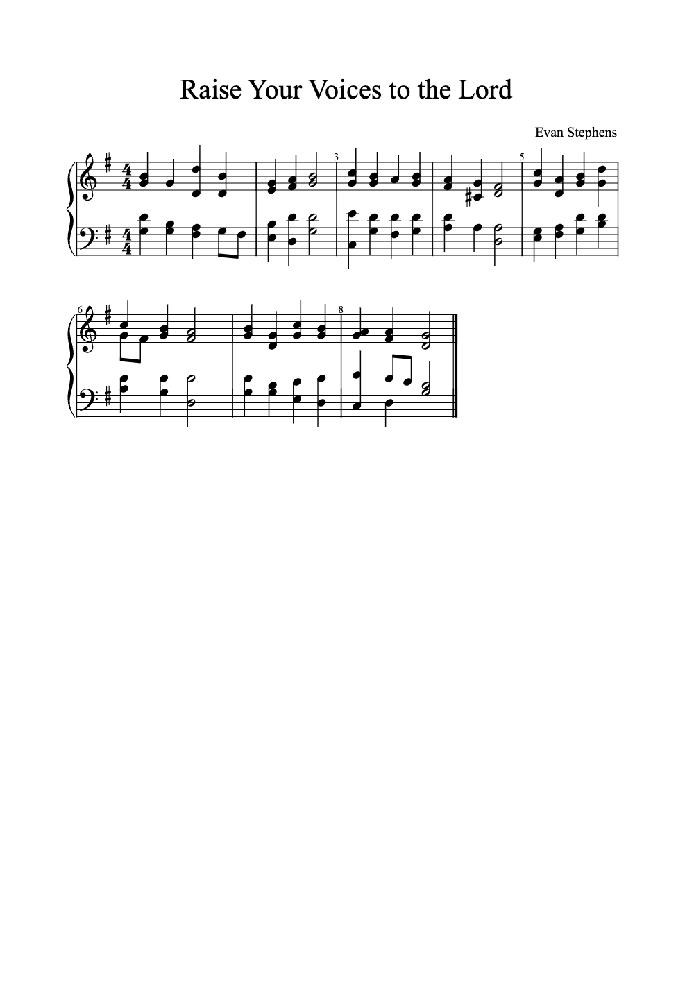 Sheet music preview for Raise Your Voices to the Lord