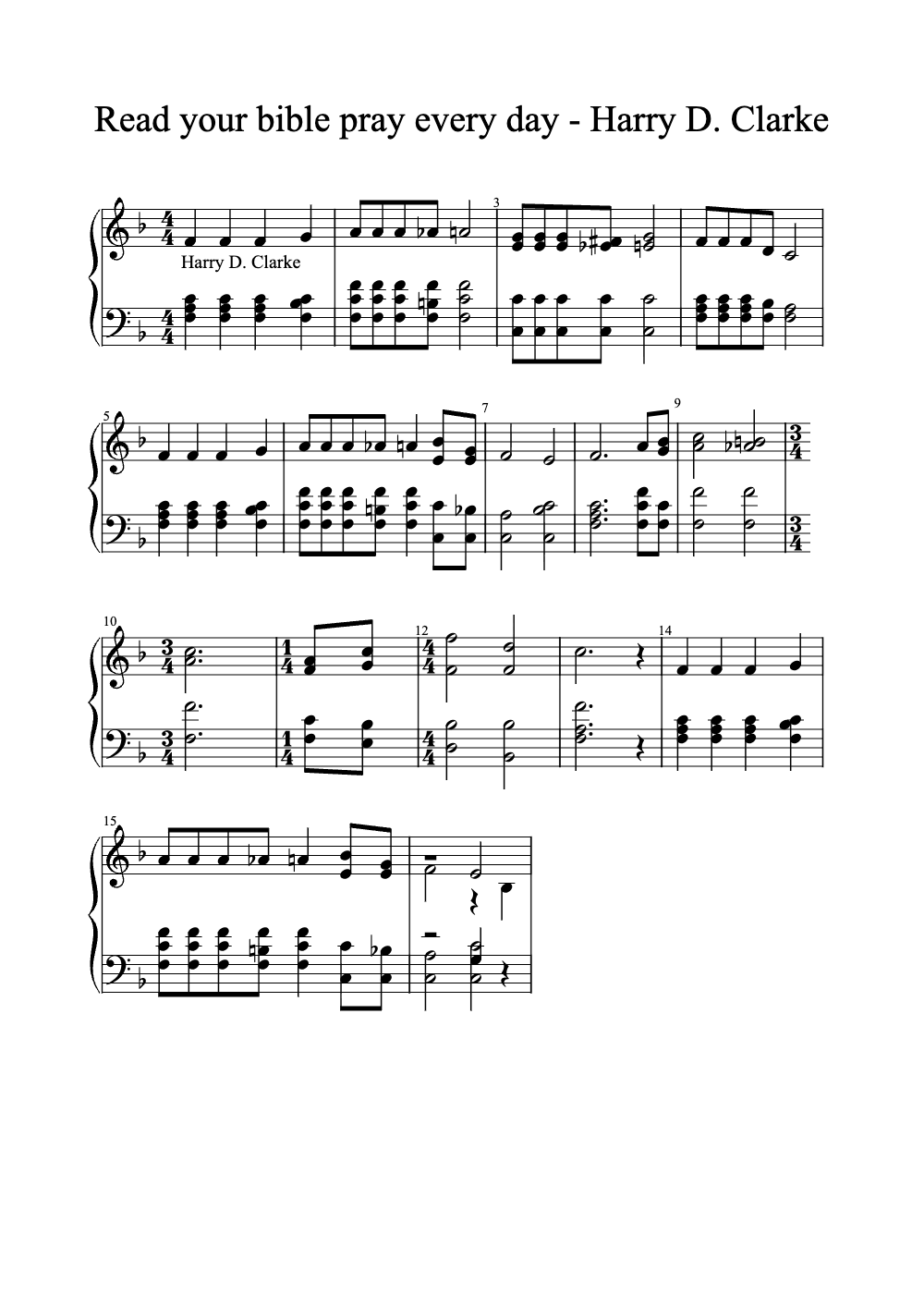 Sheet music preview for Read Your Bible, Pray Every Day