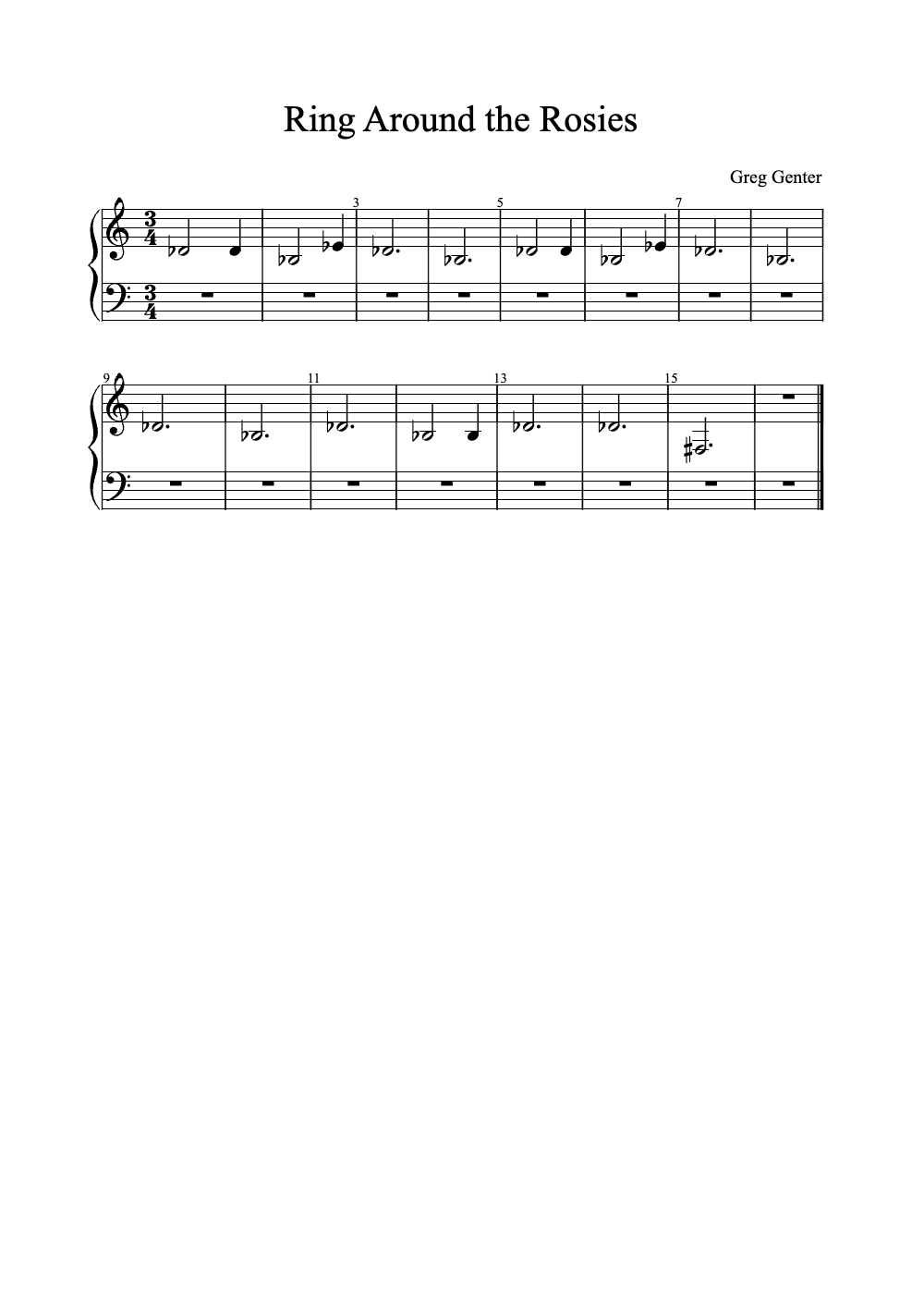 Sheet music preview for Ring Around the Rosies