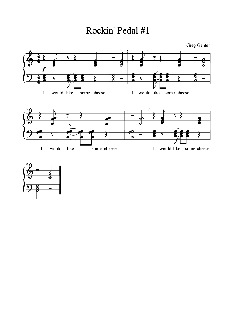 Sheet music preview for Rockin' Pedal #1