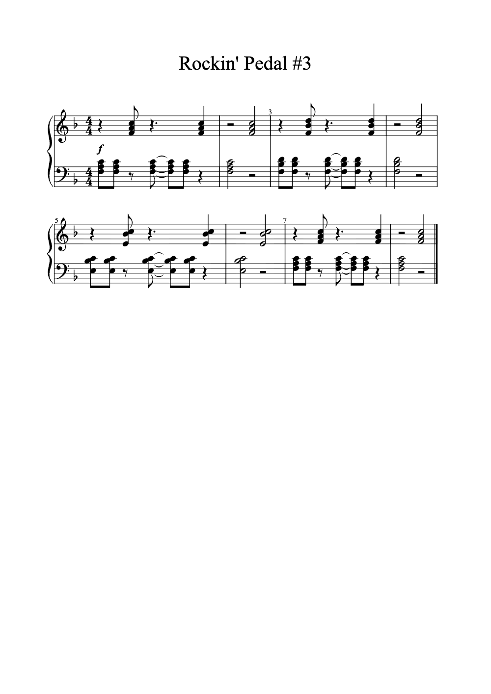 Sheet music preview for Rockin' Pedal #3