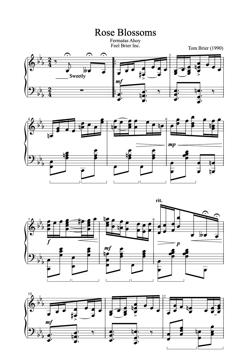Sheet music preview for Rose Blossoms