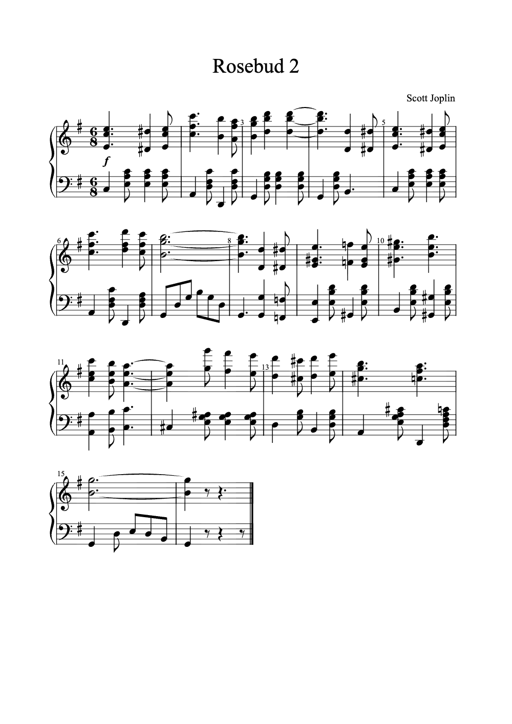 Sheet music preview for Rosebud 2