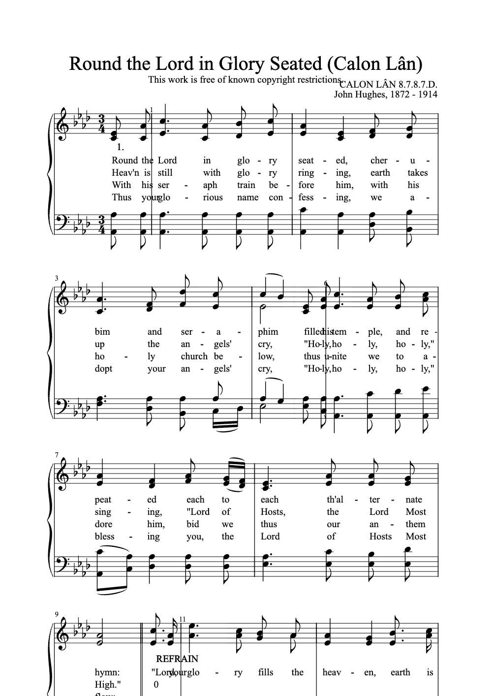 Sheet music preview for Round the Lord in Glory Seated
