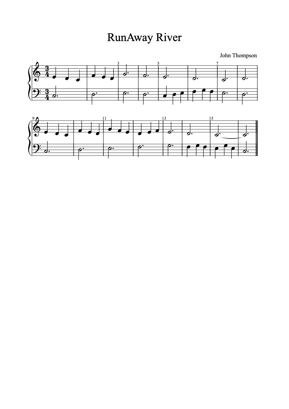 Sheet music preview for Runaway River