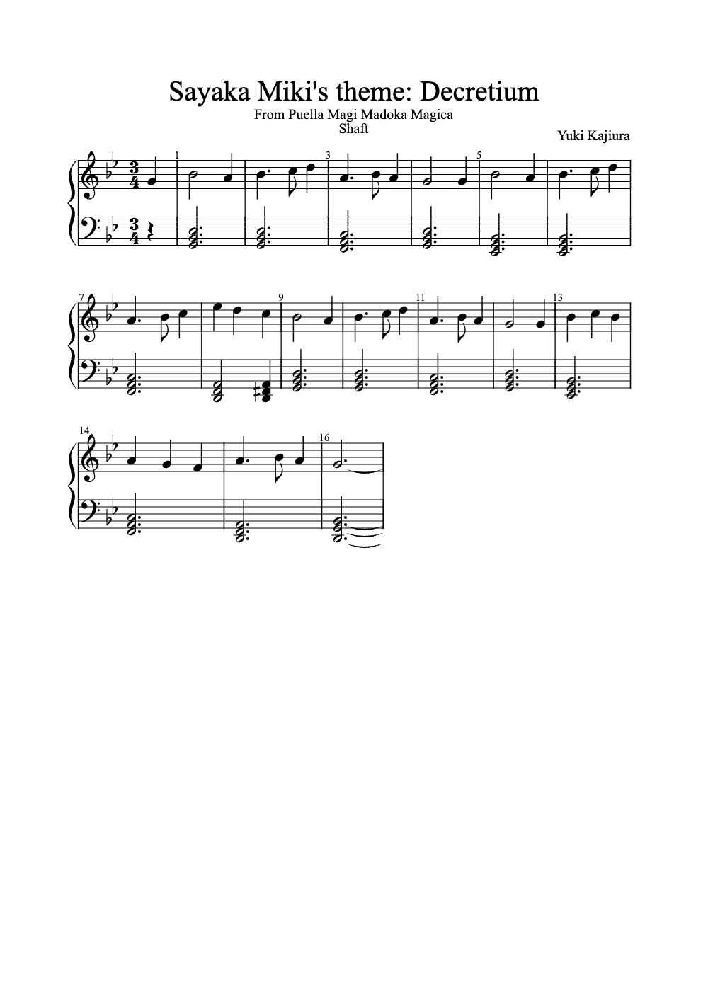 Sheet music preview for Decretium