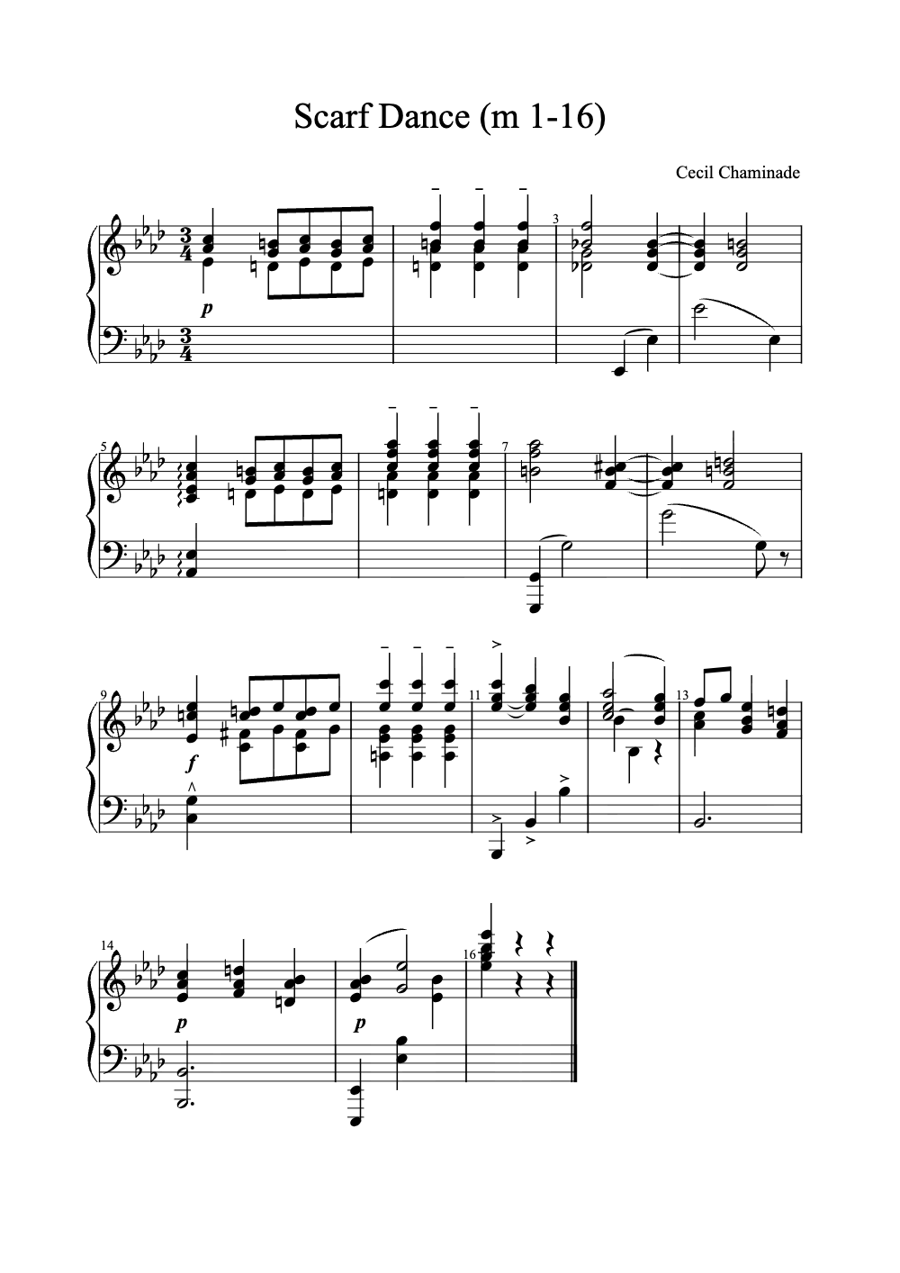 Sheet music preview for Scarf Dance