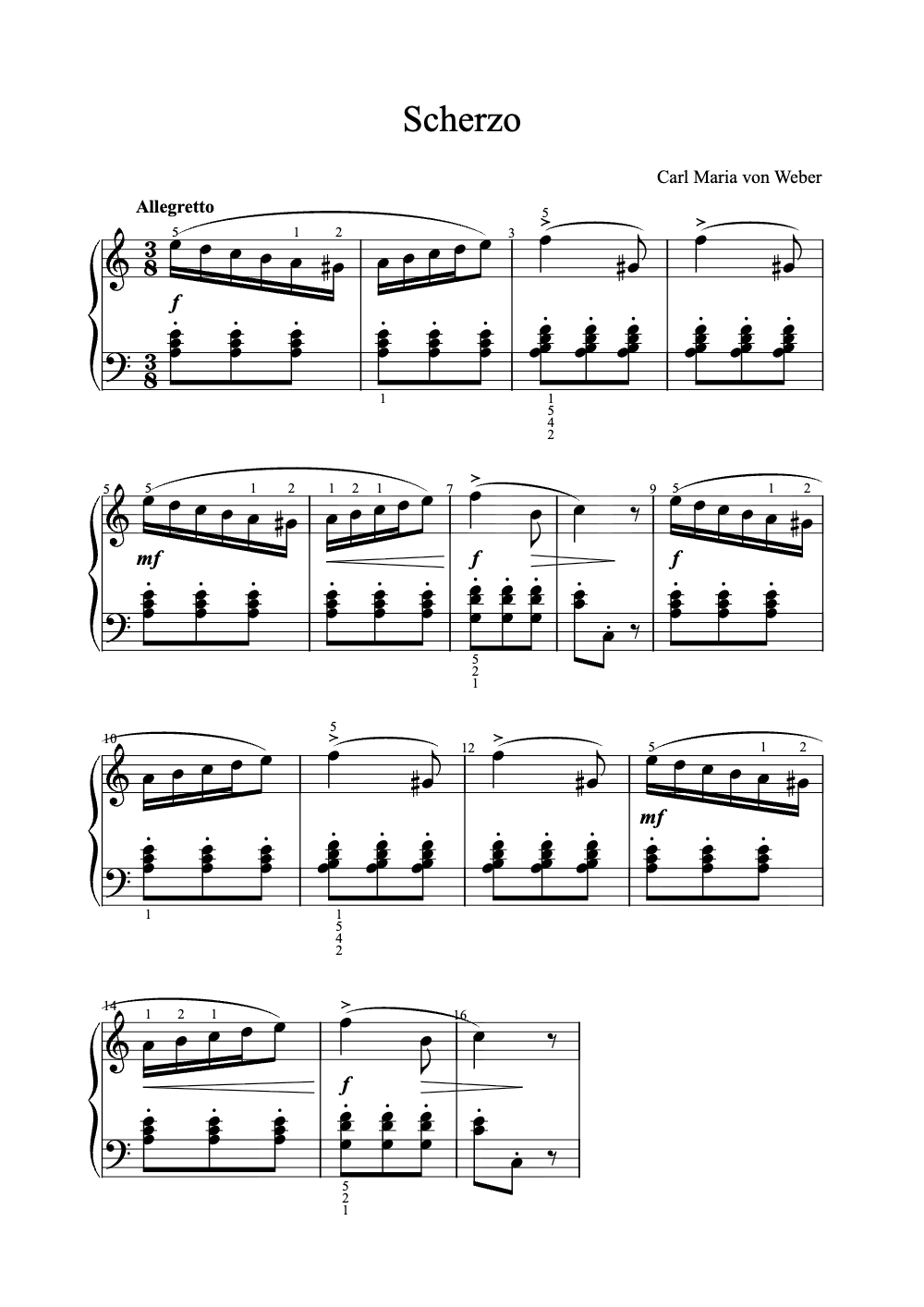 Sheet music preview for Scherzo