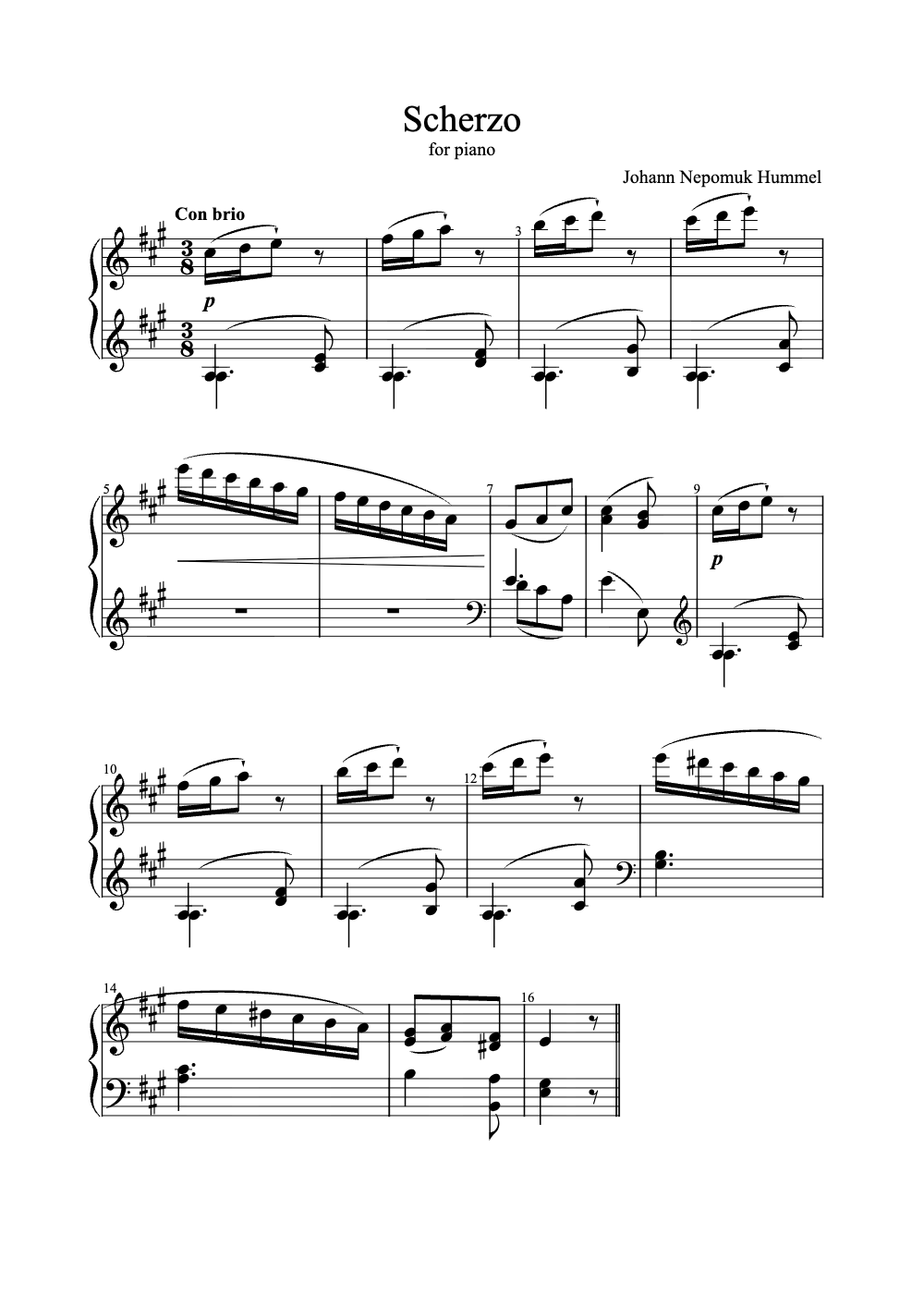 Sheet music preview for Scherzo