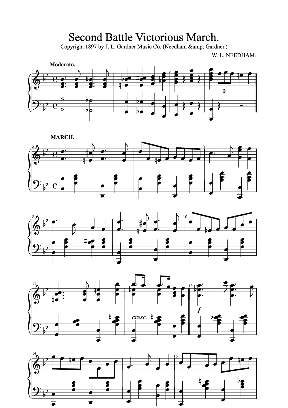 Sheet music preview for Second Battle Victorious March