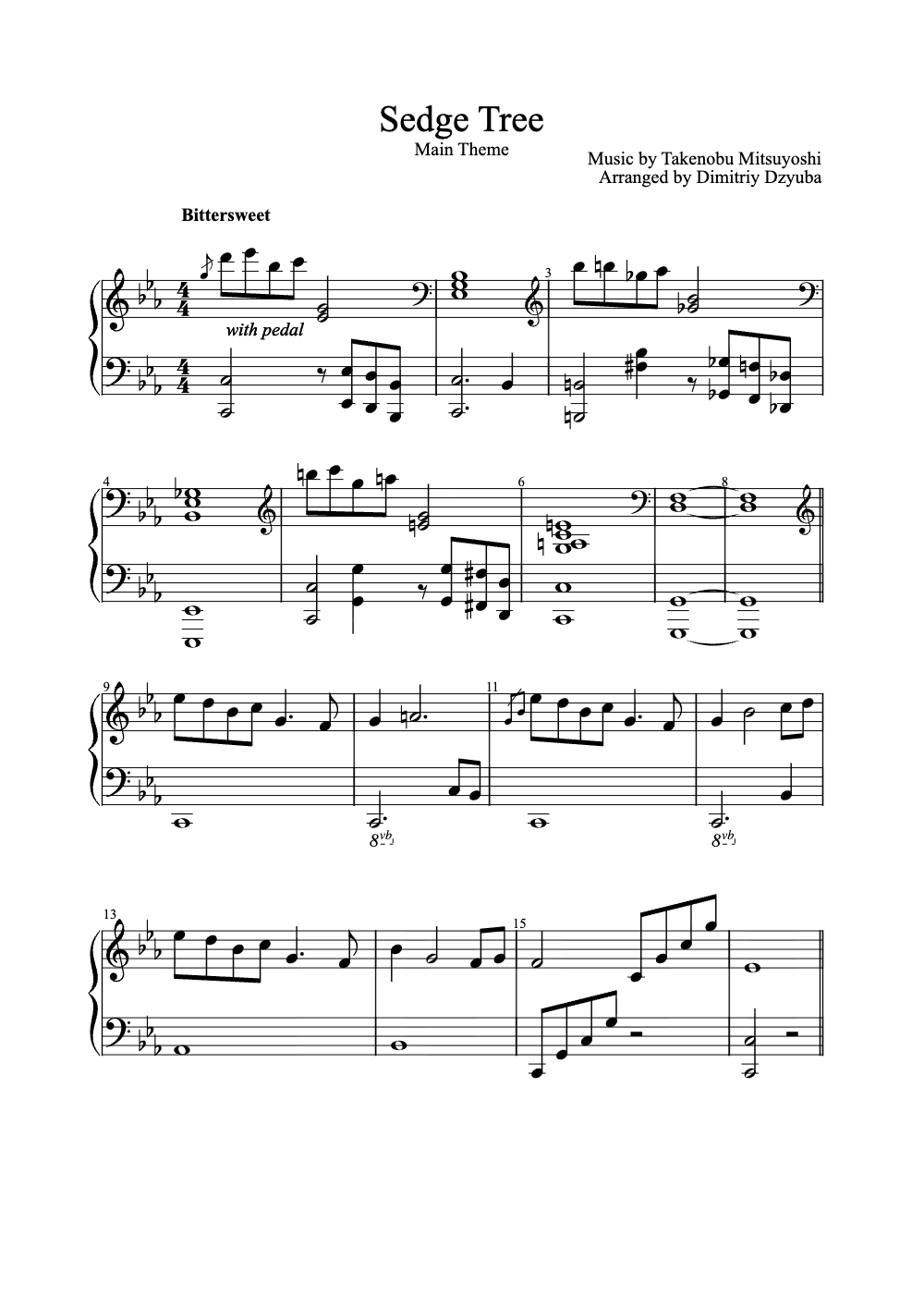 Sheet music preview for Sedge Tree
